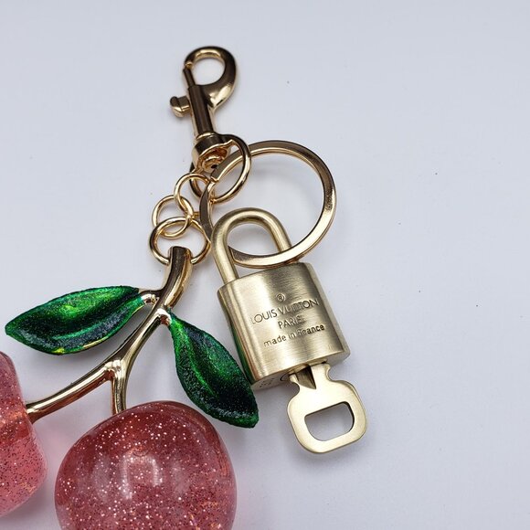 Authentic Louis Vuitton Lock & Key with Unbranded Apple Charm, Keychain
